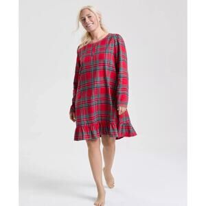 Holiday Lane Women's Brinkley Plaid Flannel Sleep Dress Red Size S 1992
